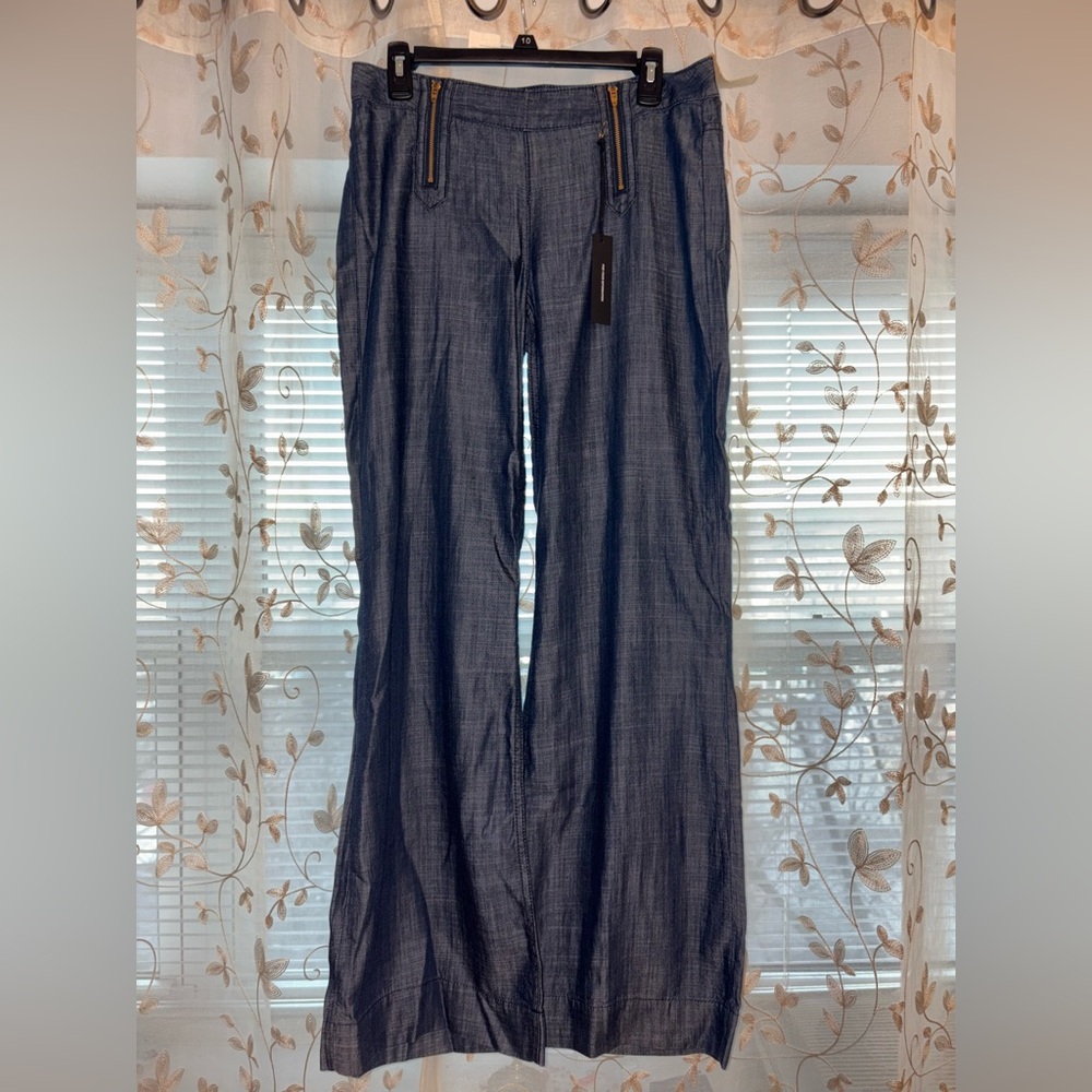 Blue Express Double Zipper Low Rise Flare Jeans Size 8 New NWT